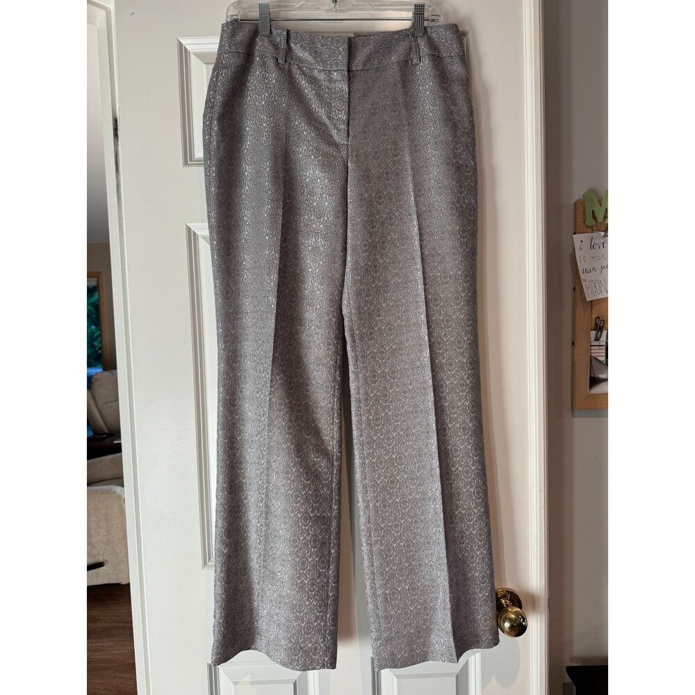 Women's Worn Once Silver Print Dress Pant by Ann Taylor, Size 8